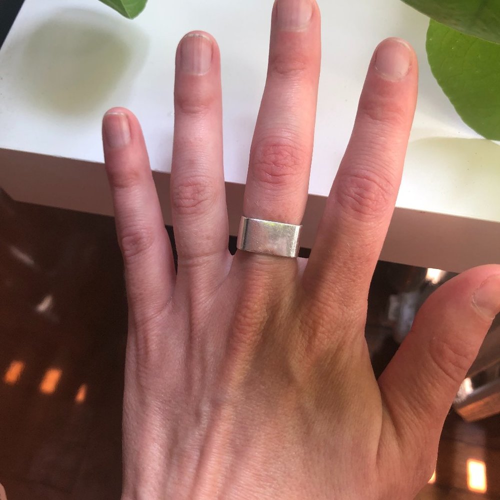 Solid Sterling Silver Ring, Cube Ring, Geometric … - image 1